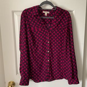 Dana Buchman Long Sleeve Blouse, Size Large